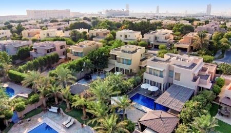 Aerial view of a Dubai villa community, where the Municipality has warned owners against letting villas to several families where it is not permitted