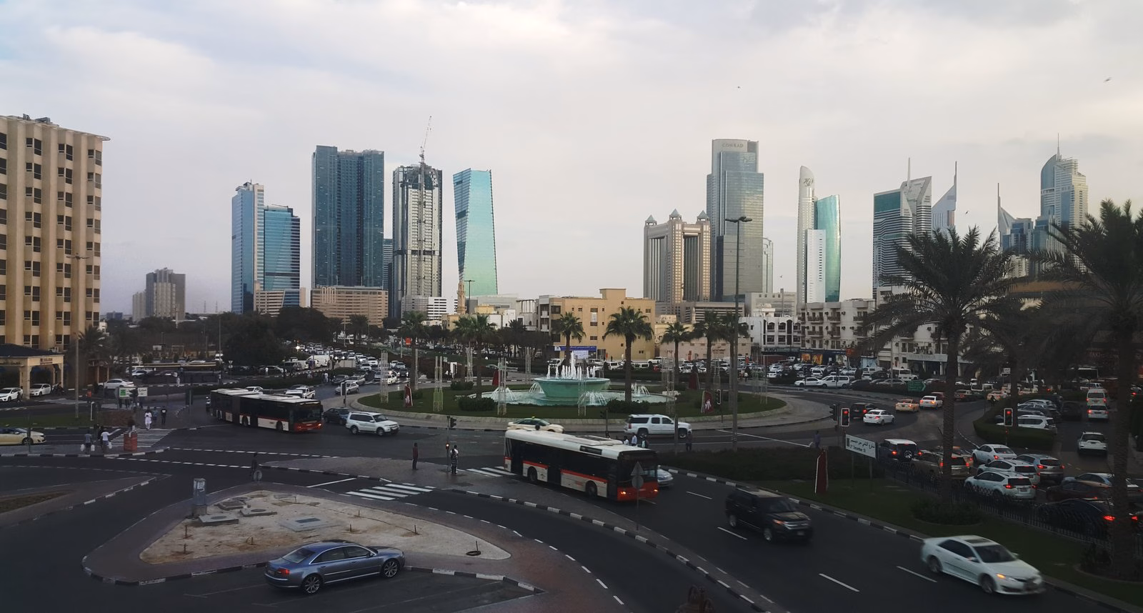 Low-rise Al Satwa with high-rise towers behind, one of the Dubai neighbourhoods the World Trade Centre junction serves