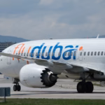 flydubai Boeing 737 MAX 8 on the taxiway, illustrating the Dubai airport flydubai suspension of Israel flights